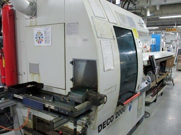 Linkerzijdeaanzicht van Tornos-Bechler DECO 20 machine