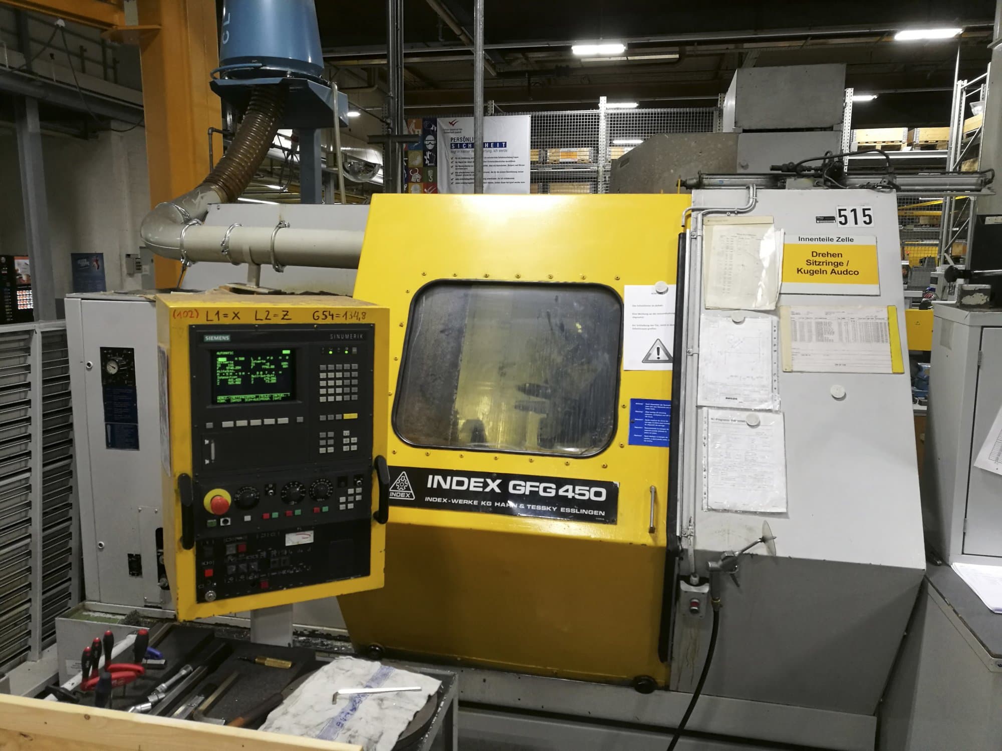 Vooraanzicht van Index GFG 450 machine