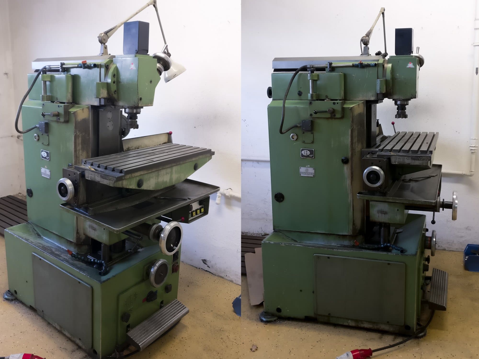 Links zicht van Aciera F5 machine