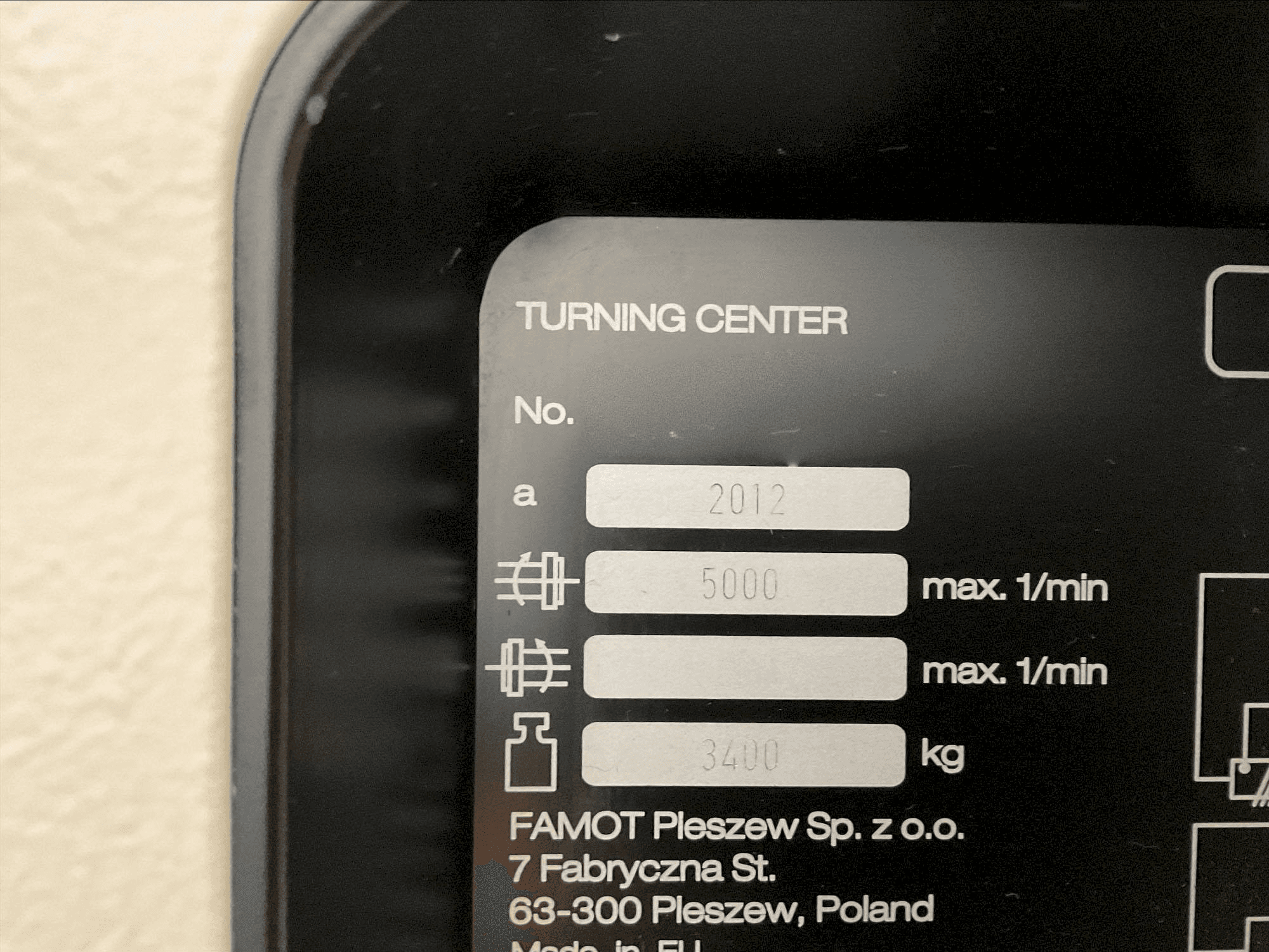 Naambord van DMG MORI CTX 310 ecoline machine