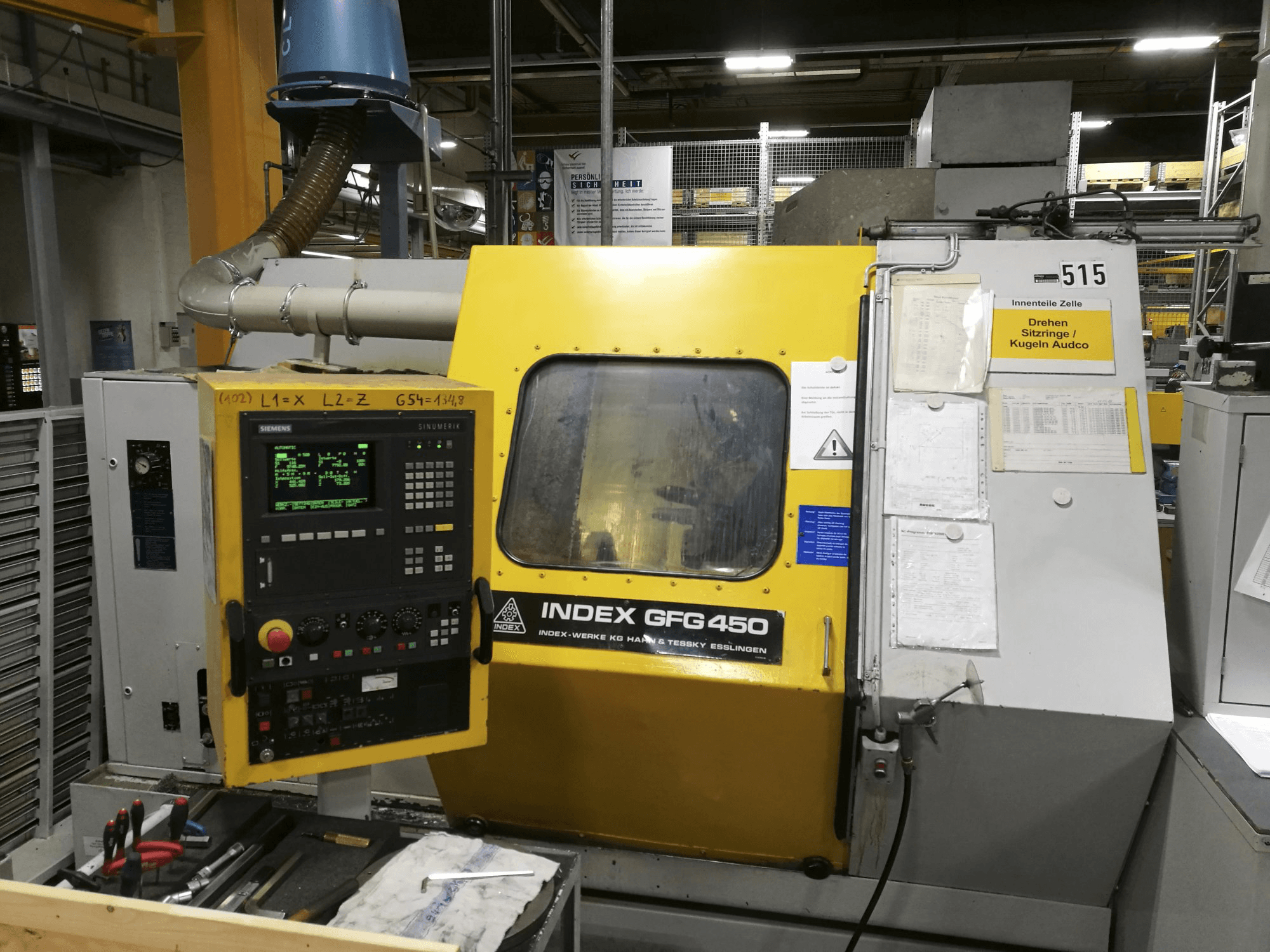 Vooraanzicht van Index GFG 450 machine