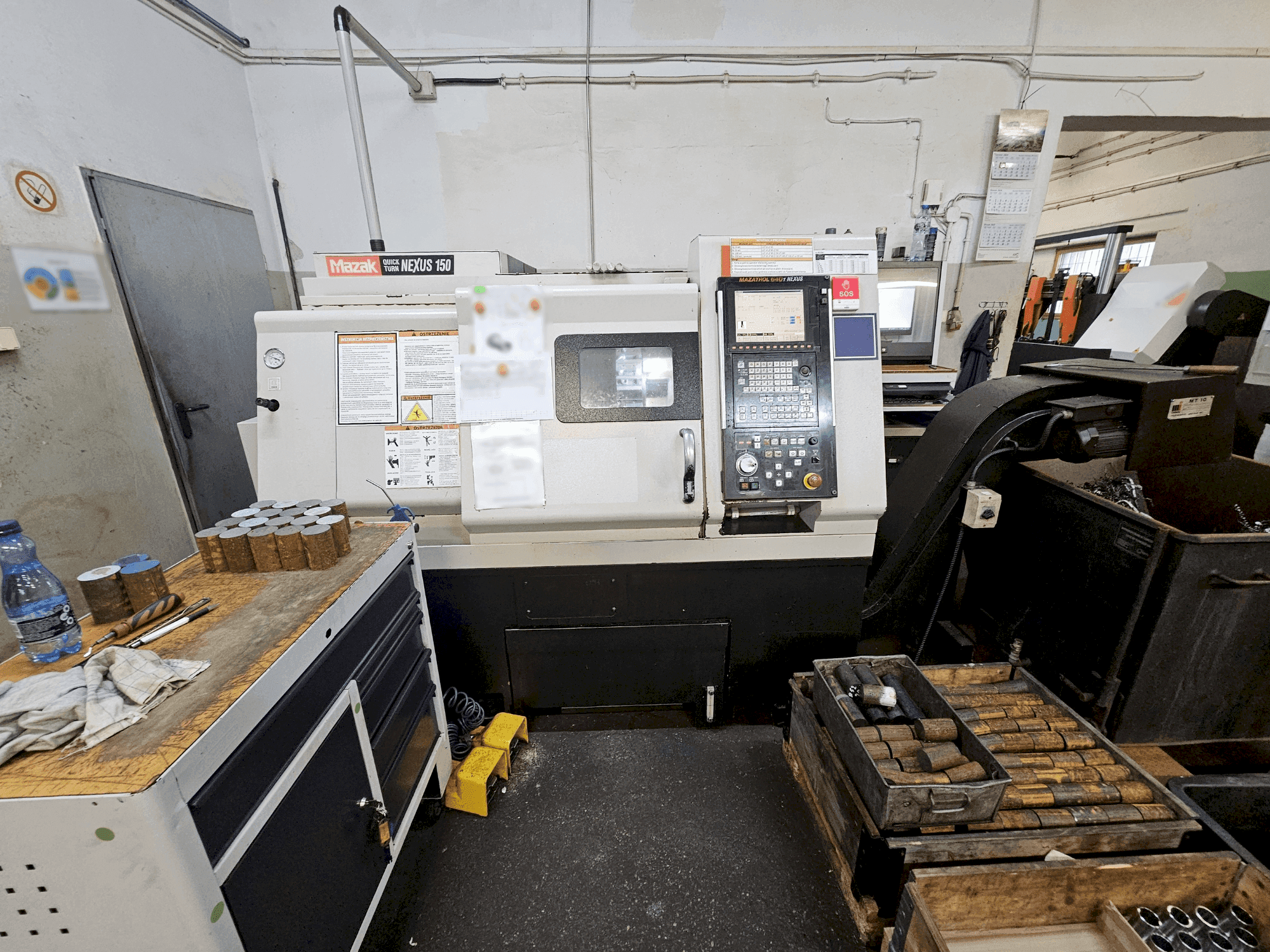 Vooraanzicht van Mazak QTN-150/500 machine
