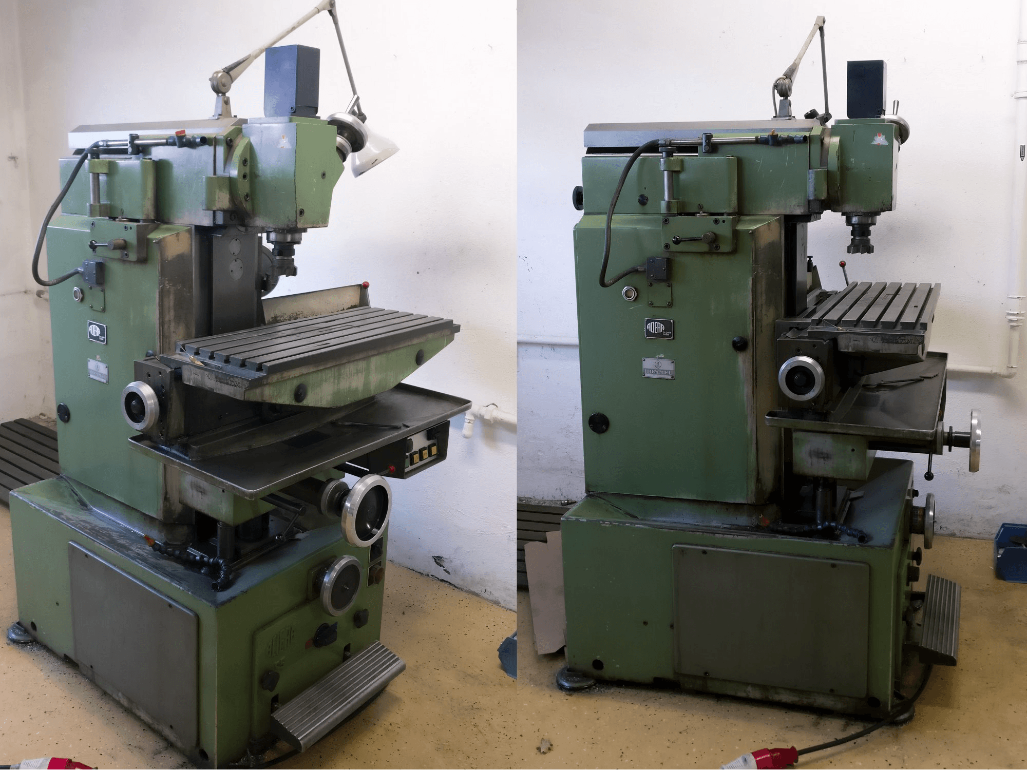 Links zicht van Aciera F5 machine
