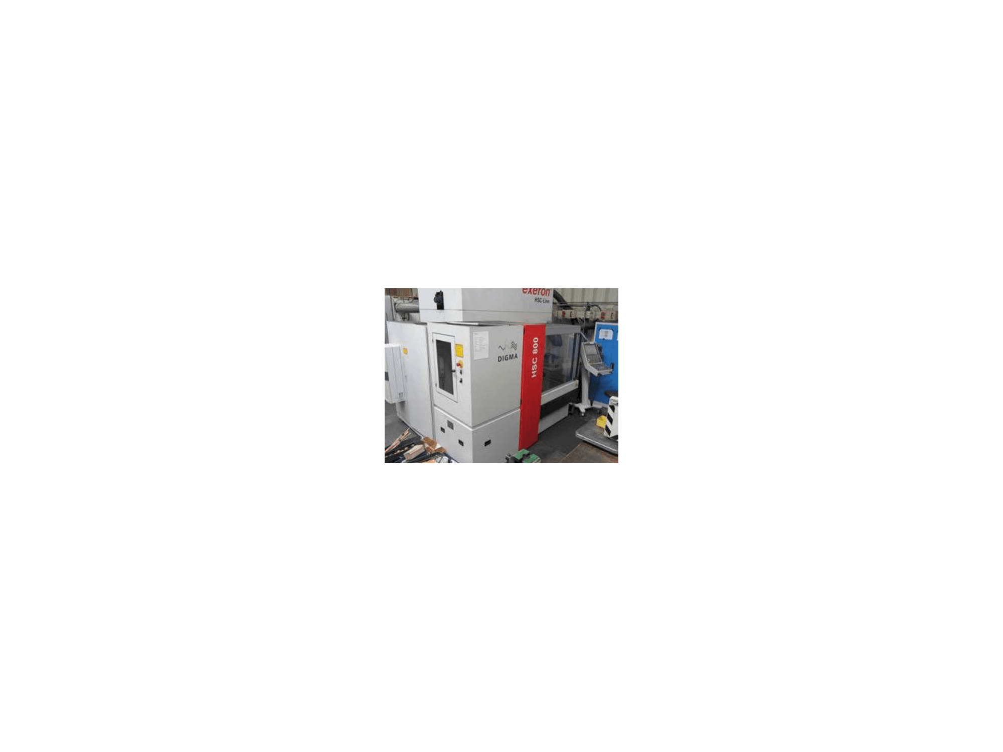 Vooraanzicht van Exeron HSC 800 machine