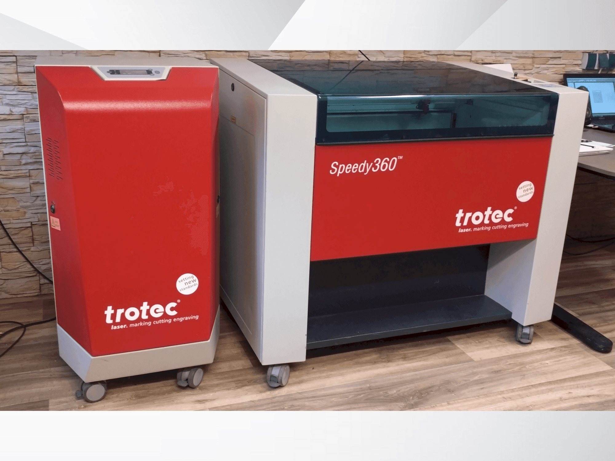 Vooraanzicht van Trotec Speedy 360 machine