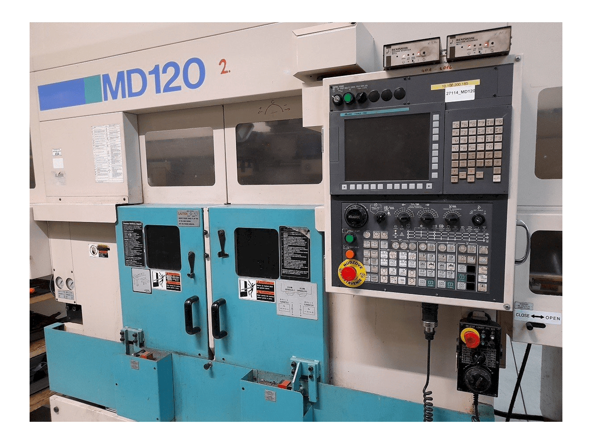 Vooraanzicht van Muratec MD120 + MS60 machine