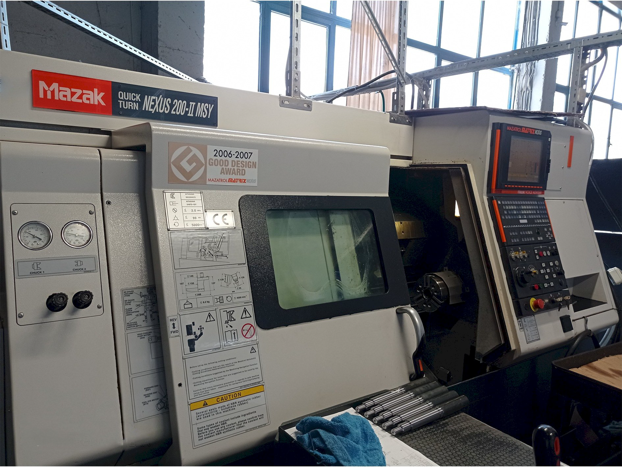 Vooraanzicht van Mazak Quick Turn Nexus 200-II MSY machine