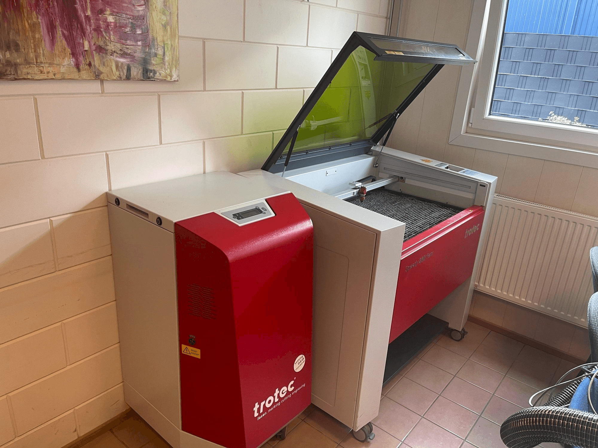 Vooraanzicht van Trotec Speedy 360 flexx machine