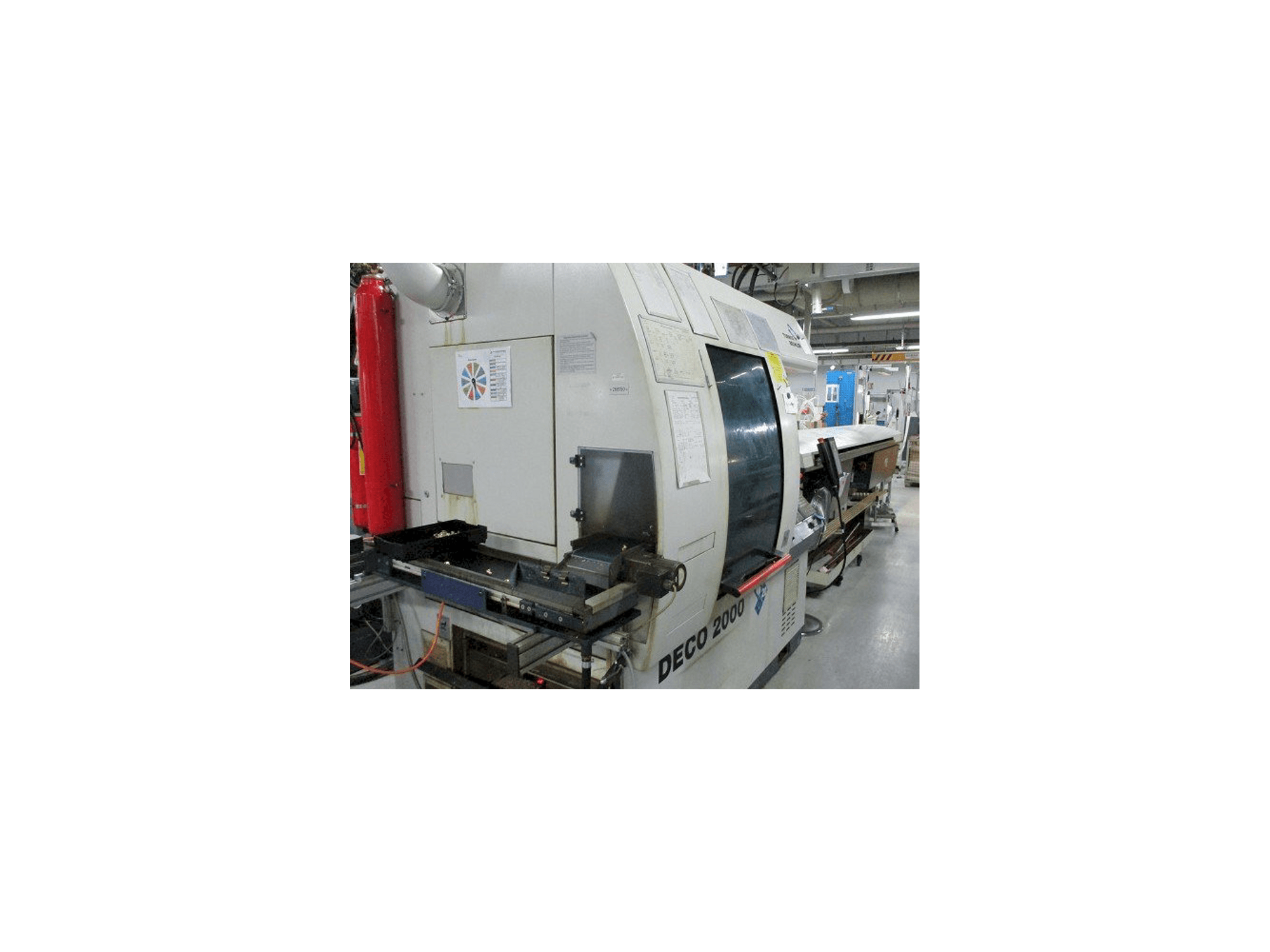 Linkerzijdeaanzicht van Tornos-Bechler DECO 20 machine