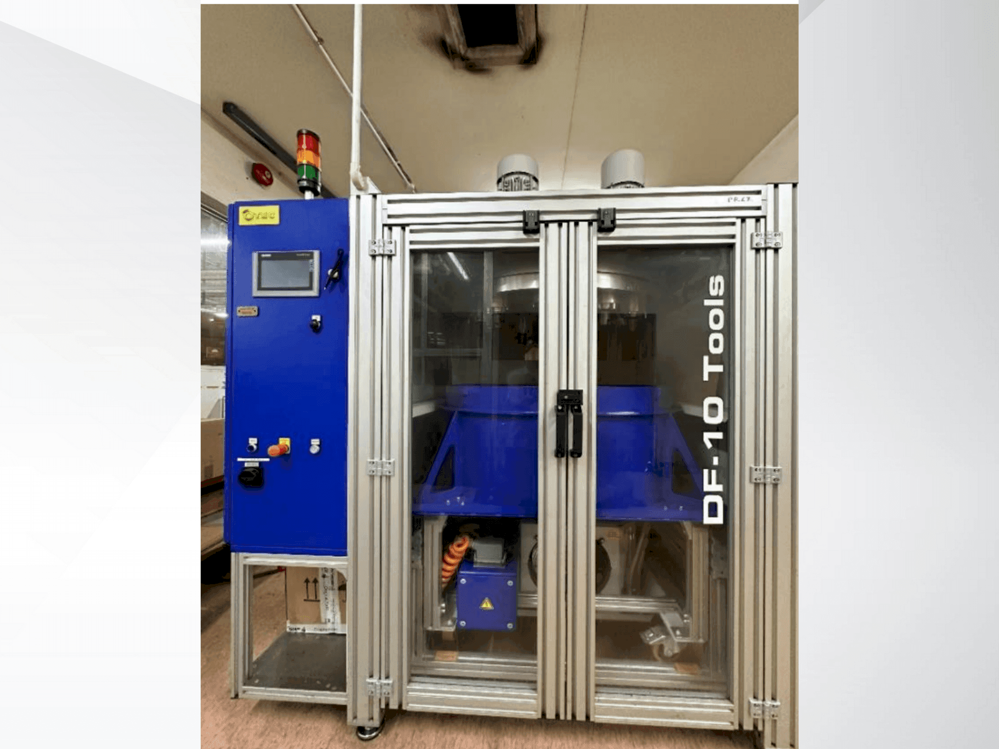 Vooraanzicht van OTEC DF10 machine