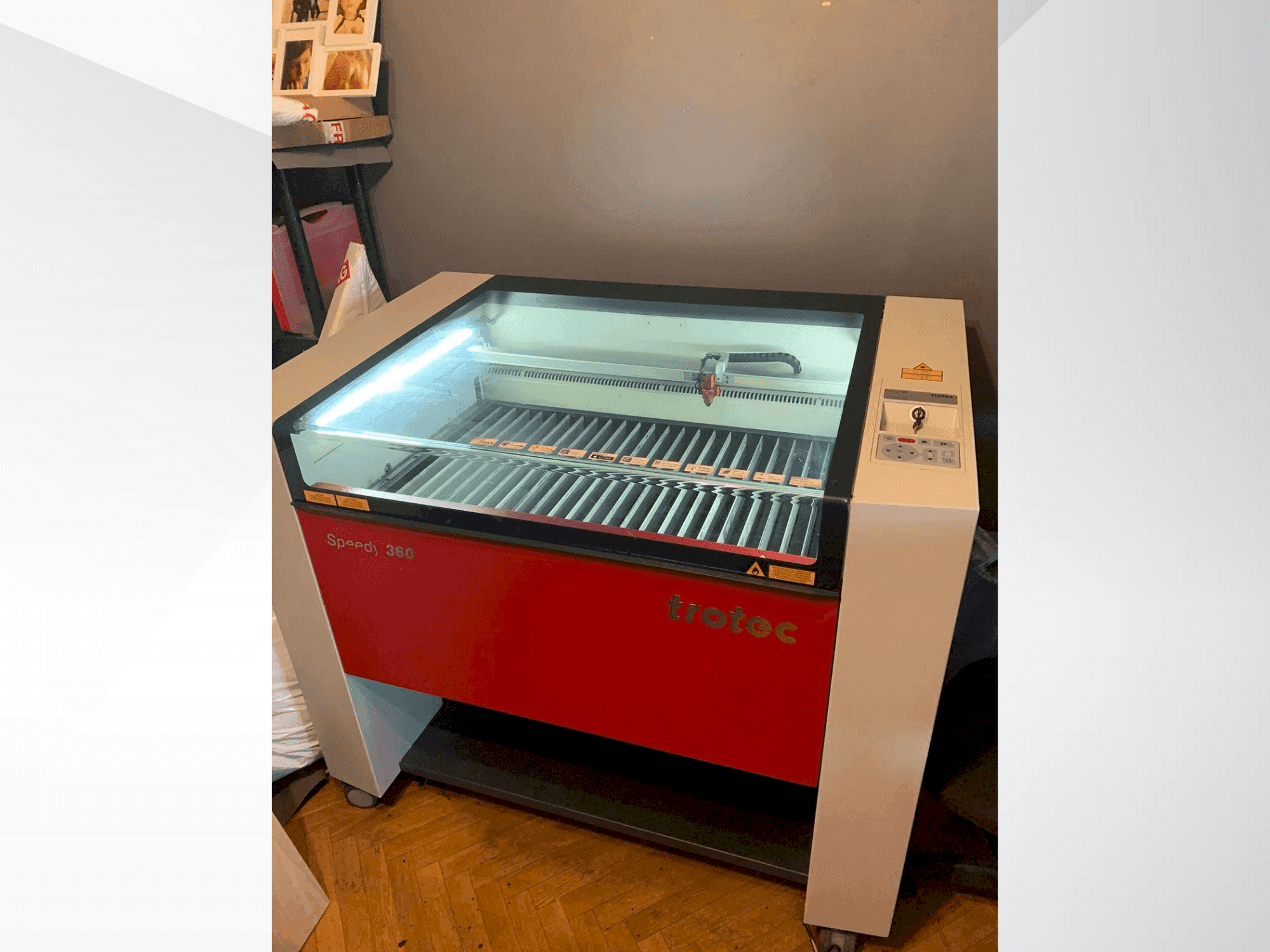Vooraanzicht van Trotec Speedy 360 machine