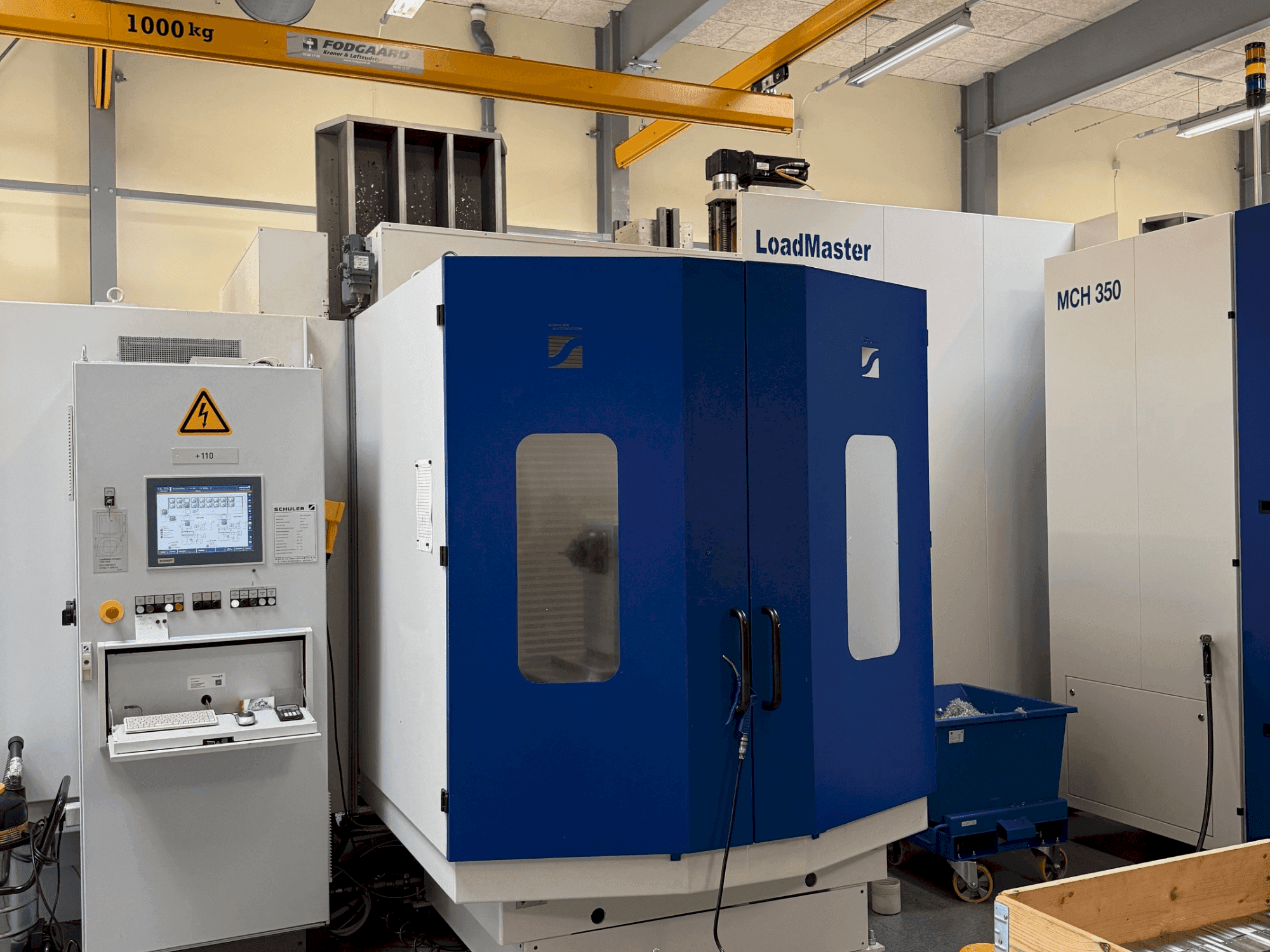 Vooraanzicht van HELLER MCH 300 + MCH 300 C + 22 pallet system machine